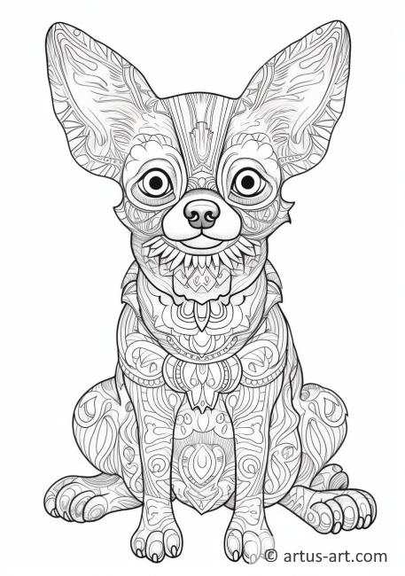 Página para colorear de Chihuahua